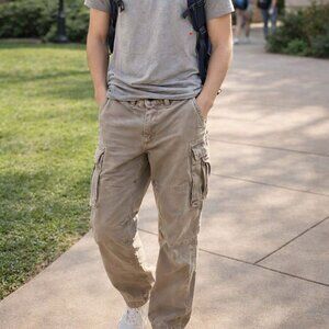 Abercrombie & Fitch Men's Khaki Cargo Pants